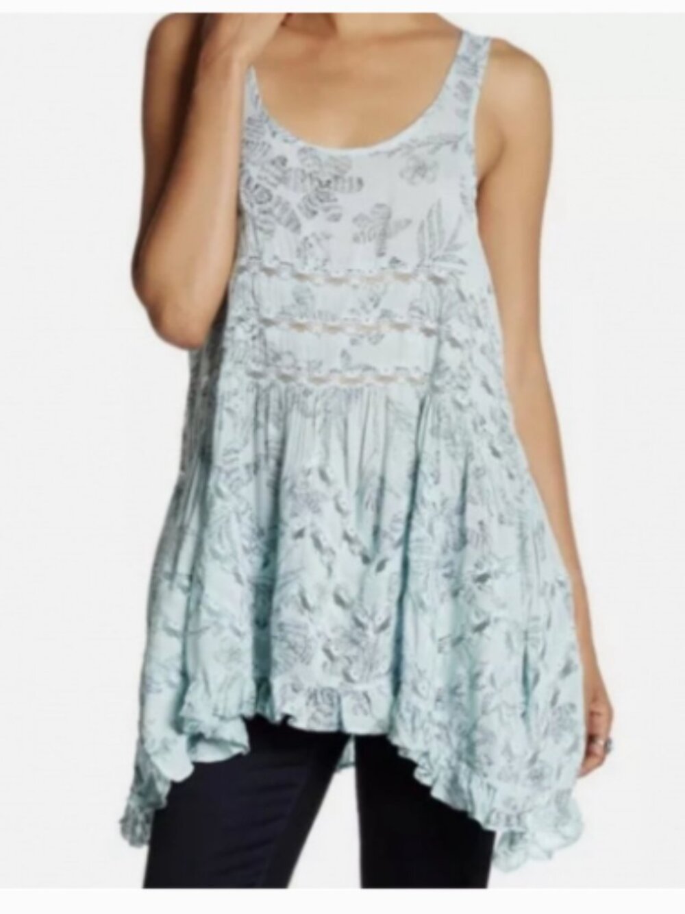 Intimately Free People Viole & Lace Trapeze Mini Slip Dress Size Large